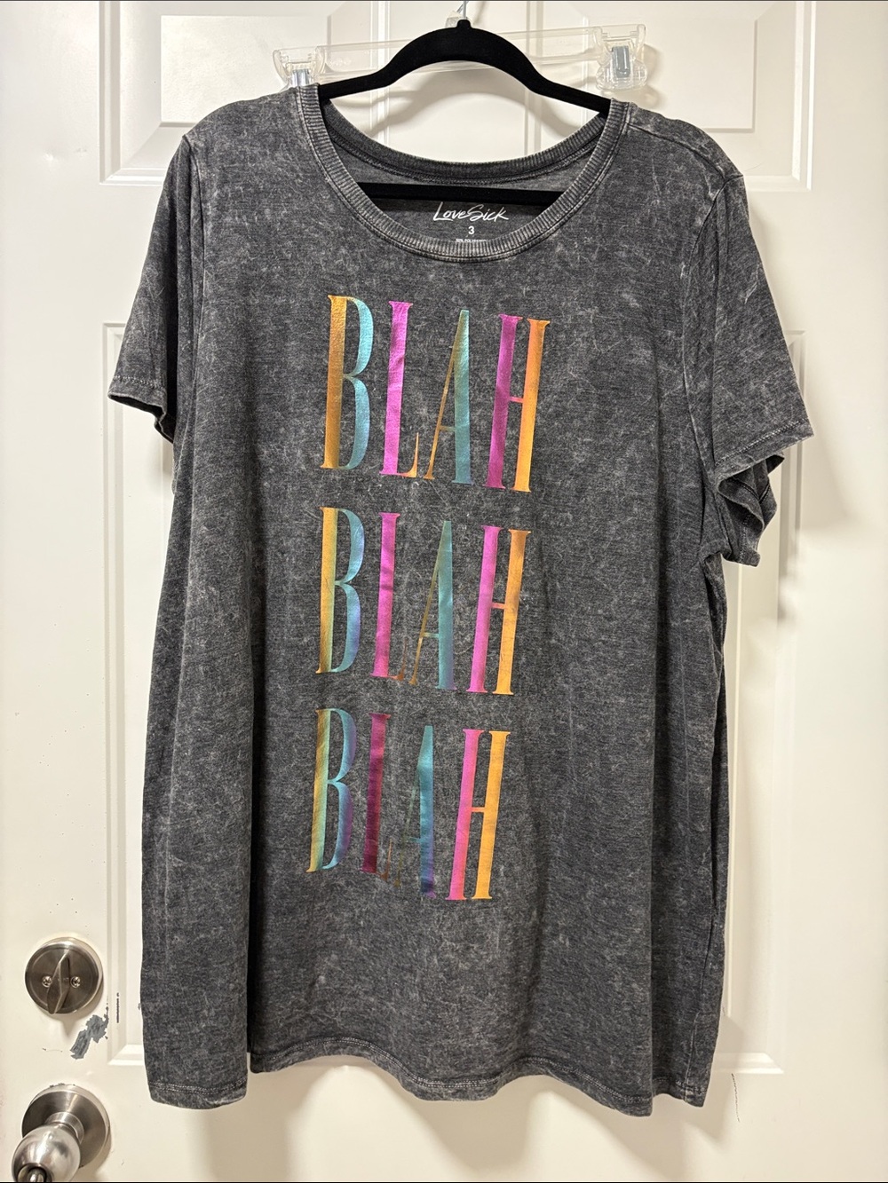 Lovesick Charcoal Gray Logo Tee with White Print